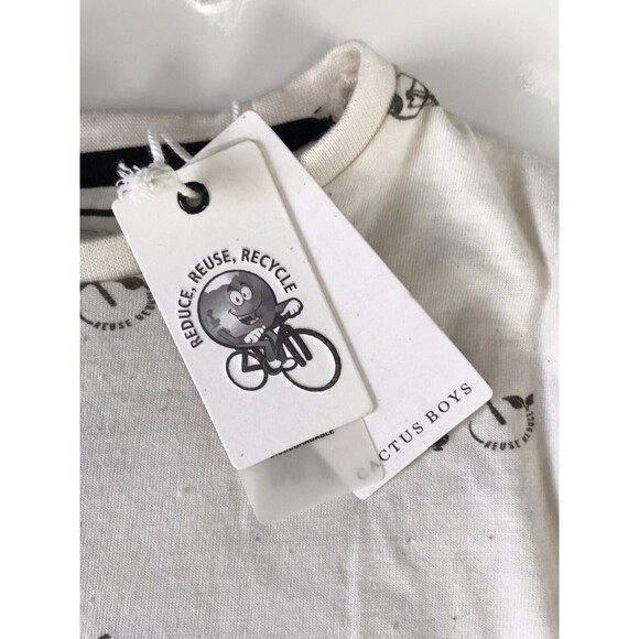 Cactus Boys Size 4 NWT T-Shirt Biodegradable Natural Fiber Eco Friendly Bike - Picture 3 of 6